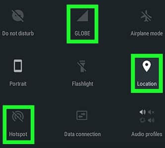 GPS، WIFI و Service location را خاموش کنید